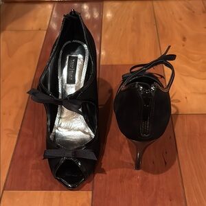 White House Black Market Black Peep Toe Heels
